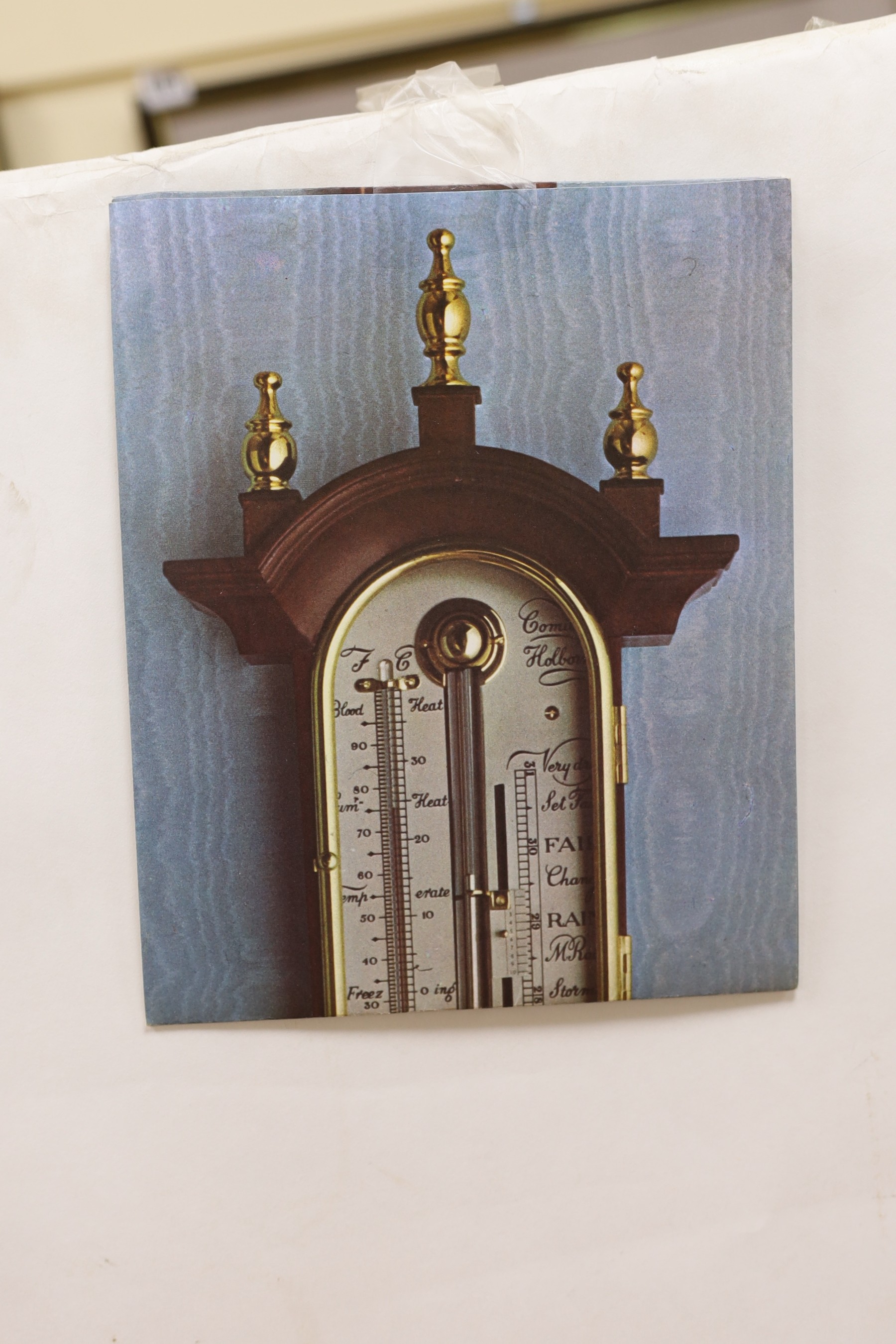 A Comitti & Son limited edition burr walnut and mahogany barometer, copy of a stick barometer by John Cuff, 100cm